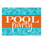 Pool Party Birthday Custom Announcement