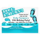 Pool Party Birthday Custom Invitation