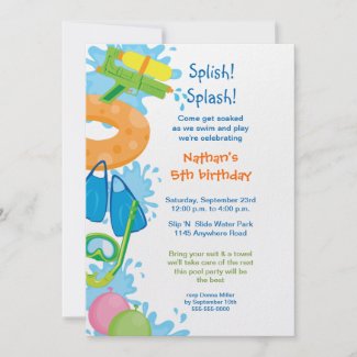 Pool Party Birthday Invitation invitation