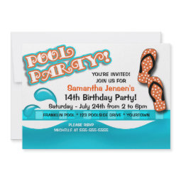 Pool Party Birthday invitation