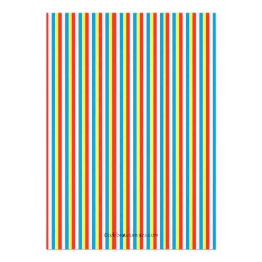 Pool Party Birthday Invitation Bright Stripes!