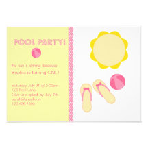 Pool Party Birthday Invitations