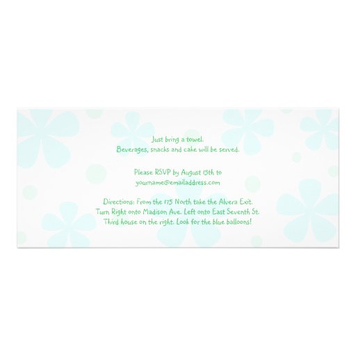 Pool Party Birthday Invitations