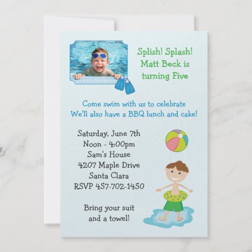 Pool Party Birthday Party Invitation zazzle_invitation