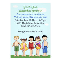 Pool Party Birthday Party Invitation