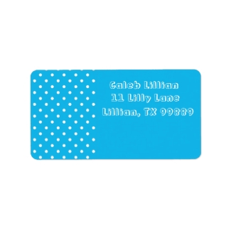 Pool Party Blue Polka Dot Labels