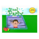 Pool Party Boy Postcard