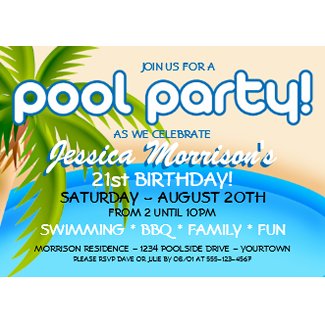Pool Party Celebration Invitations invitation