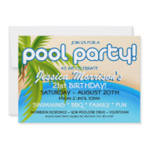 Pool Party Celebration Invitations