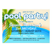 Pool Party Celebration Invitations invitations