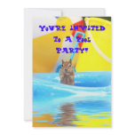 Pool Party Chipmunk Custom Announcement