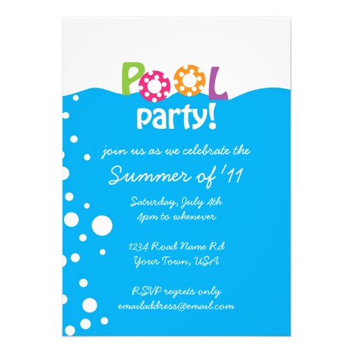 Pool Party Custom Announcements