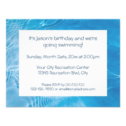 Pool Party Custom Invitation