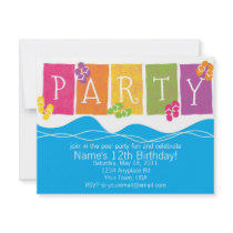 Pool Party Fun Invitation