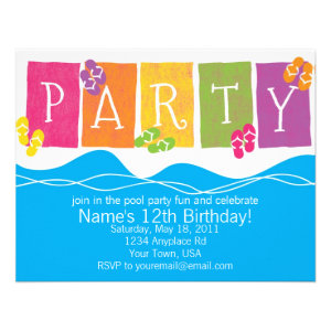 Pool Party Fun Invitation