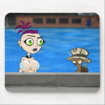 Pool Party? Germaine & Hatta Mousepad mousepads