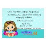 Pool Party Girl Personalized Invite