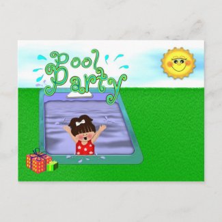 Pool Party Girl postcard