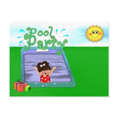 Pool Party Girl Post Card by nextstopitaly