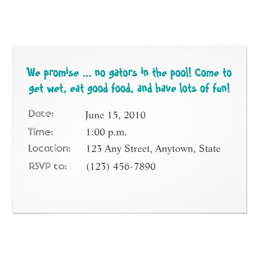 Pool Party Invitation