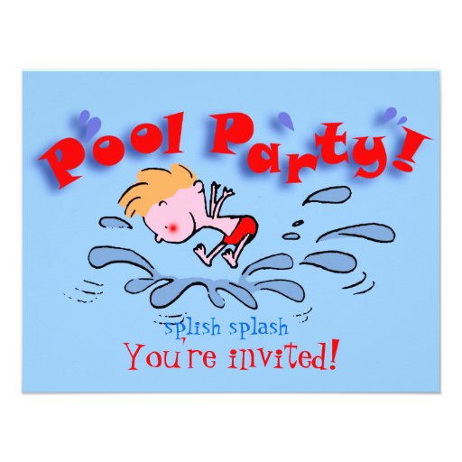 pool party invitation kids
