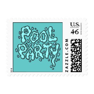 Pool Party Invitation Stamp stamp