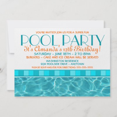 Pool Party Invitations on Pool Party Invitations From Zazzle Com