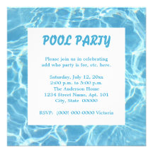 Pool Party Invitations