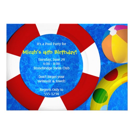 Pool Party Invitations - version 2