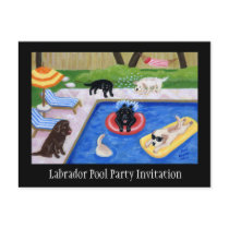 Pool Party Labradors postcards by HappyLabradors Pool Party Labradors postcards