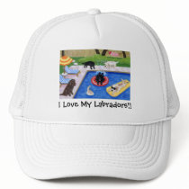 Pool Party Labradors Trucker Hat