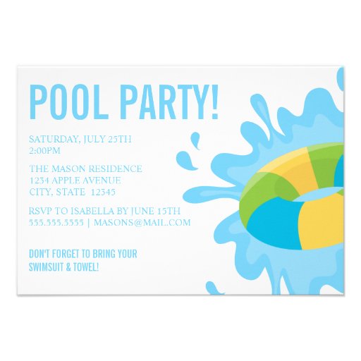 POOL PARTY | Party Invitation (front side)