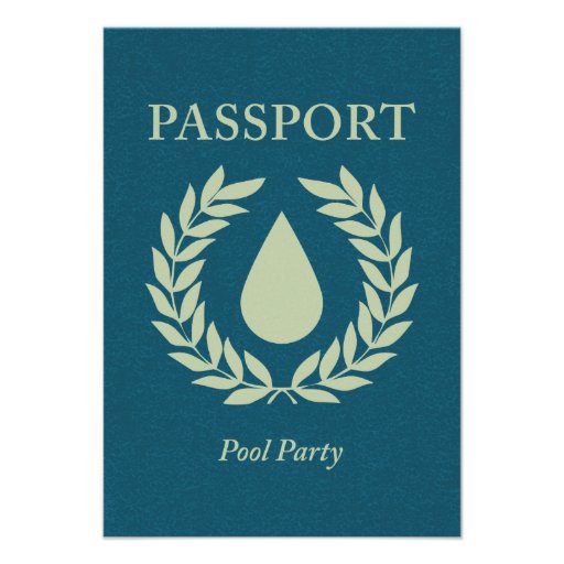 pool party passport personalized announcement