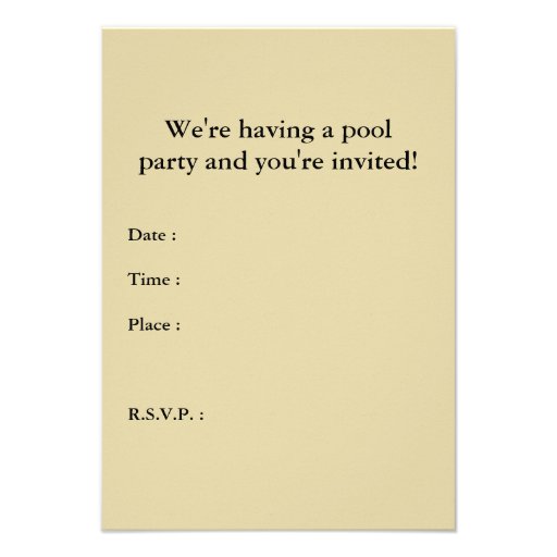 pool party passport personalized announcement