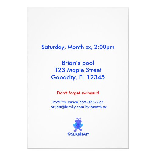 Pool Party! Personalized Invite