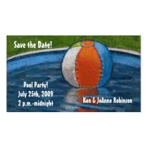 POOL PARTY SAVE THE DATE CARD business cards