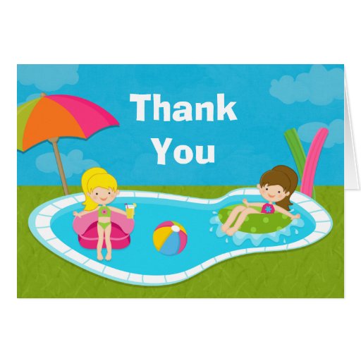 Pool Party Thank You Card | Zazzle