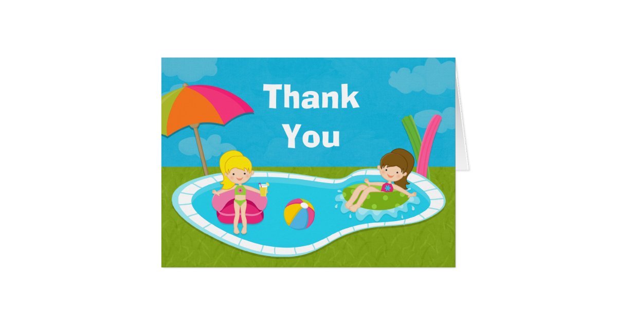 Pool Party Thank You Card | Zazzle