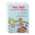 Pool Party Themed Birthday Party Invitations invitation