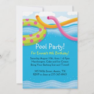 Pool Party Themed Invitations invitation