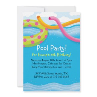 Pool Party Themed Invitations invitation