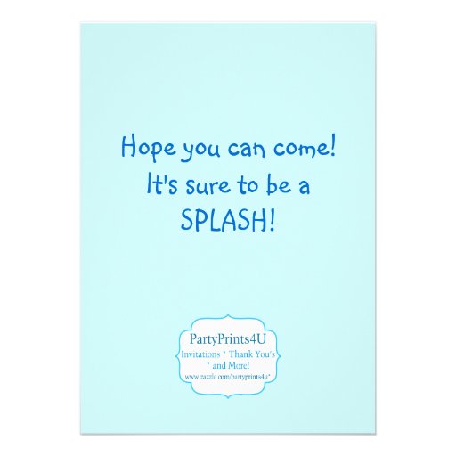 Pool Party Turquoise Polka Dot Birthday Invite