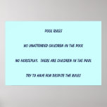 Pool Rules posters