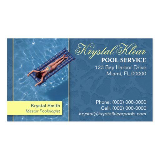 Pool Service Business Card (front side)