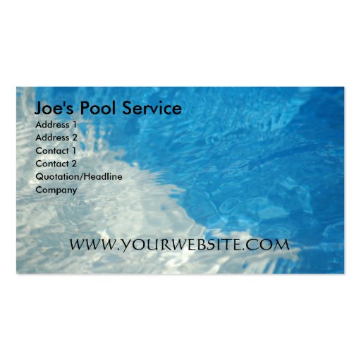 Pool Service Business Card Template (front side)
