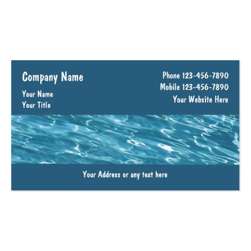 Pool Service Business Cards (front side)