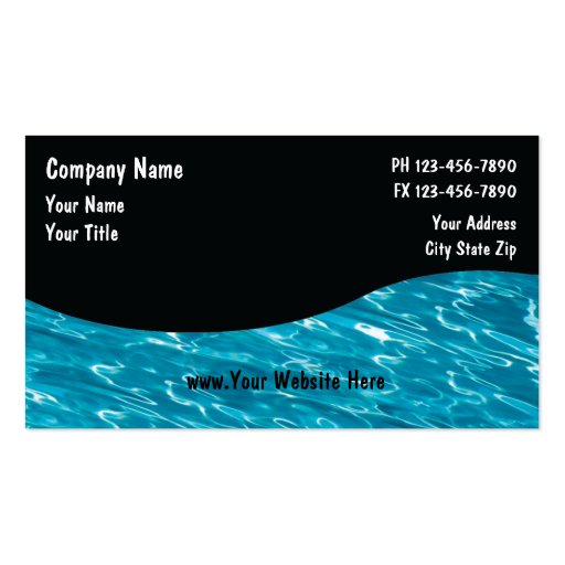 Pool Service Cards_5 Business Card Templates (front side)