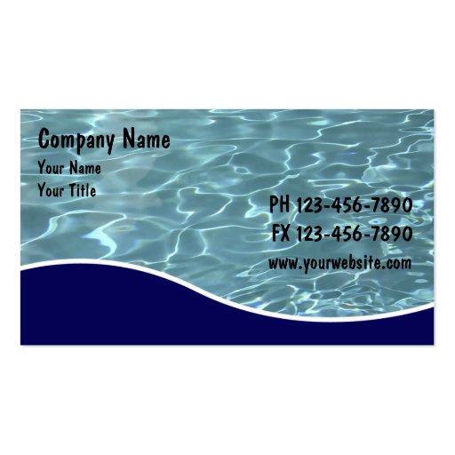 Pool Service Cards Business Card Template (front side)