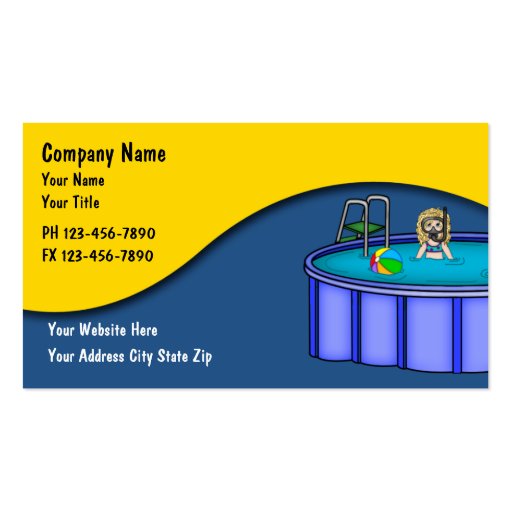 Pool Service Cards Business Card Template