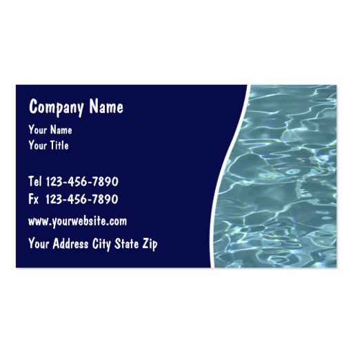 Pool Service Cards Business Card Template (front side)